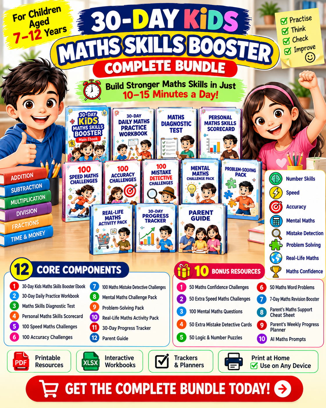 30-Day Kids Maths Skills Booster — Complete Bundle