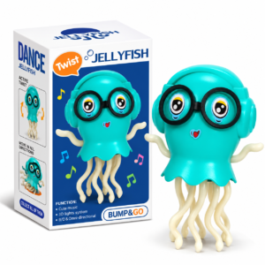 Dancing Jellyfish Toy for Kids with Music, LED Lights & Bump-and-Go Movement β Turquoise / Rose Red