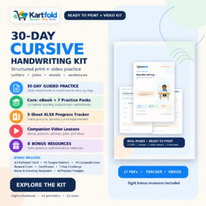 Beautiful Writing: 30-Day Cursive Handwriting Kit